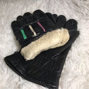𝅺VINTAGE leather gloves with lining.  Women’s large. Unisex.